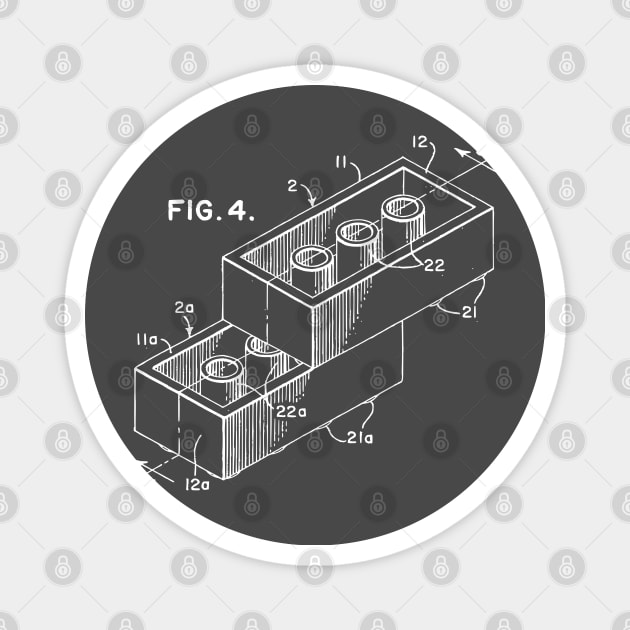 Lego Piece Patent Print 1958 Magnet by MadebyDesign